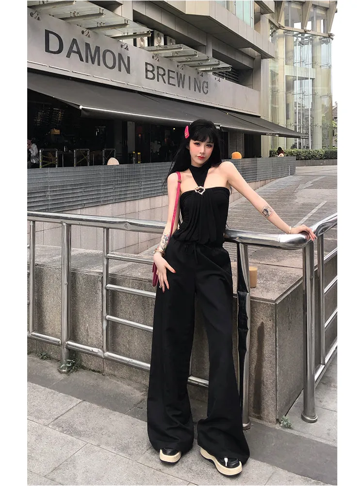 【24s Aug.】Halter Top Wide-leg Pants Set