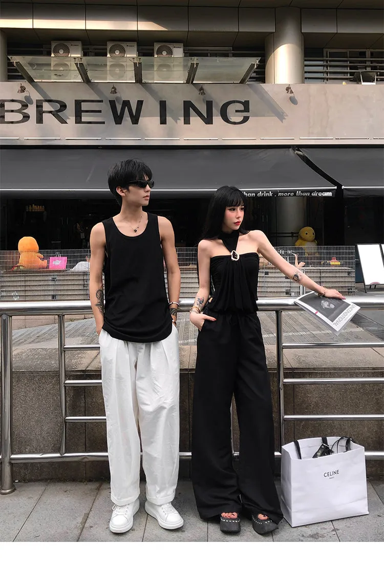 【24s Aug.】Halter Top Wide-leg Pants Set