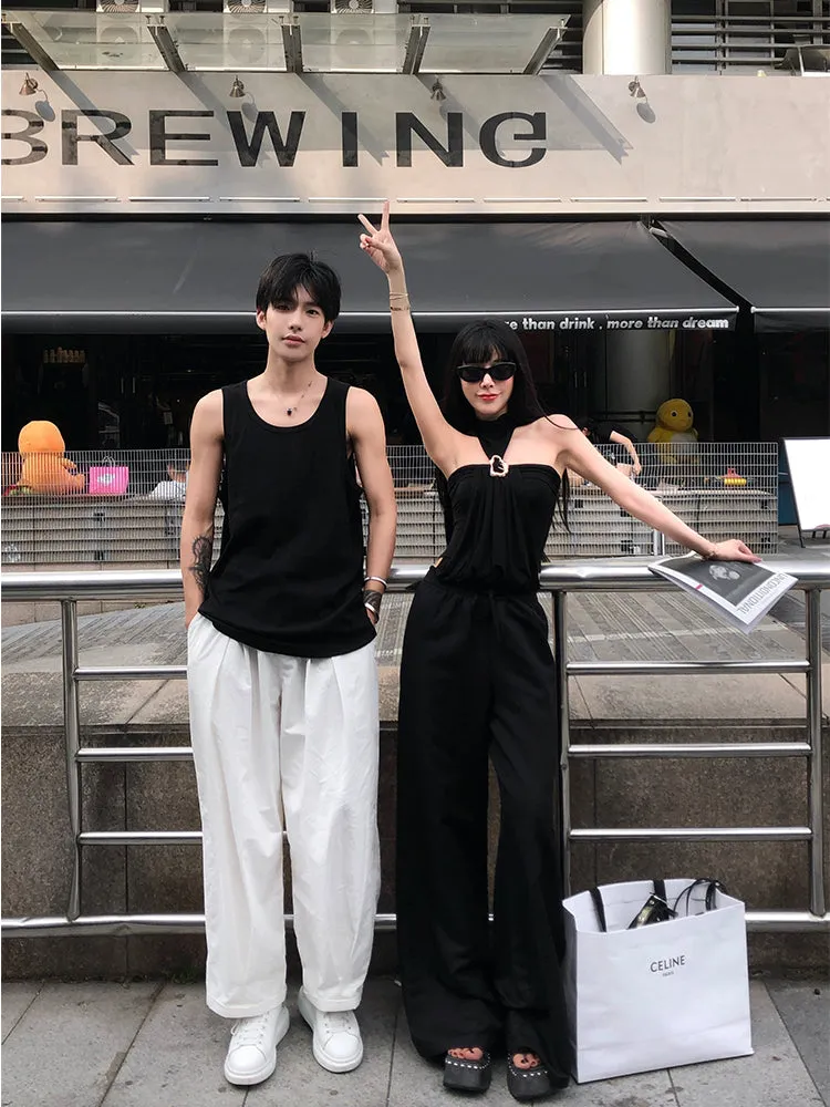 【24s Aug.】Halter Top Wide-leg Pants Set