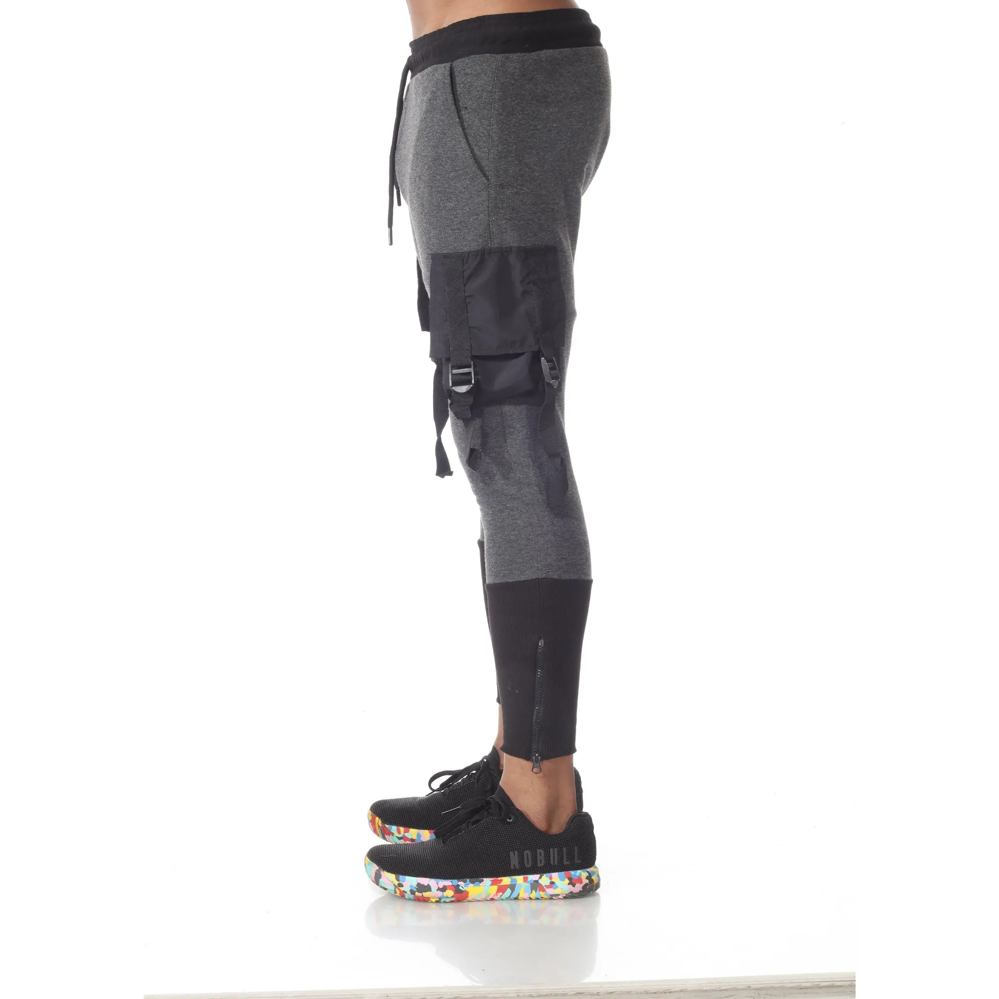 Bowie Charcoal Fashion Jogger with Black Cargo Pockets