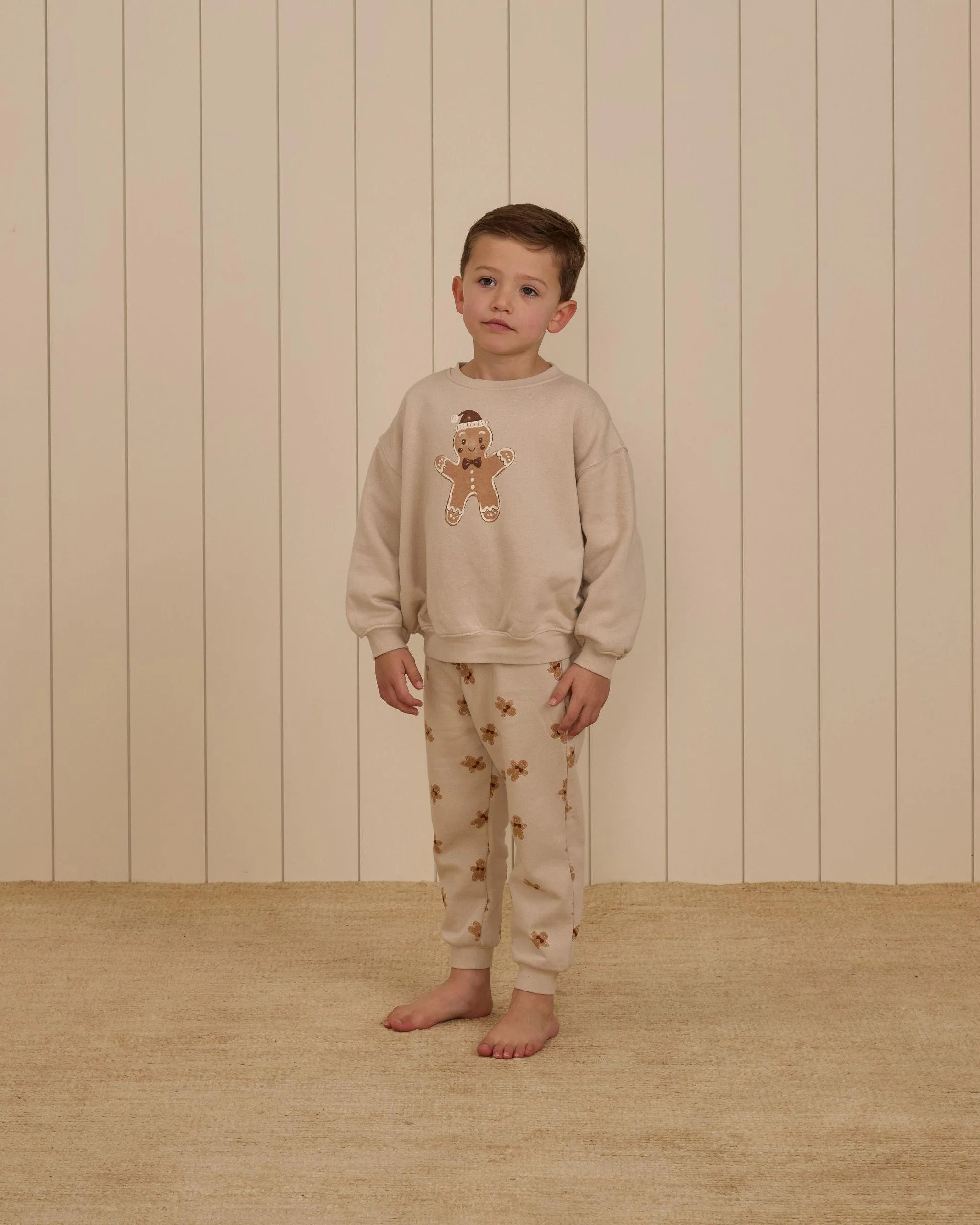 Boys Sets | 2PCS: Relaxed Sweatshirt and Jogger Set- Gingerbread| Rylee and Cru