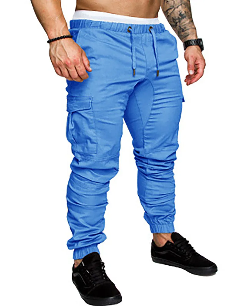 Casual Drawstring Multi-Pocket Jogger