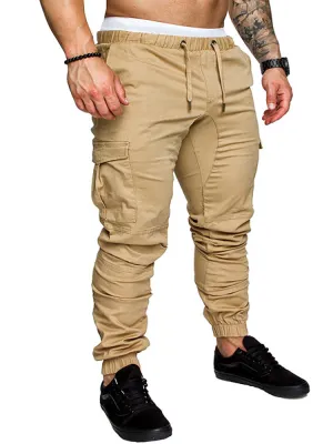 Casual Drawstring Multi-Pocket Jogger