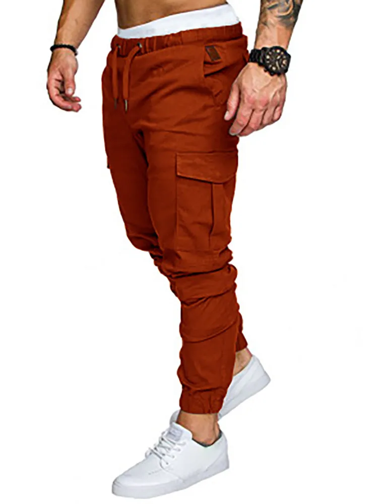 Casual Drawstring Multi-Pocket Jogger