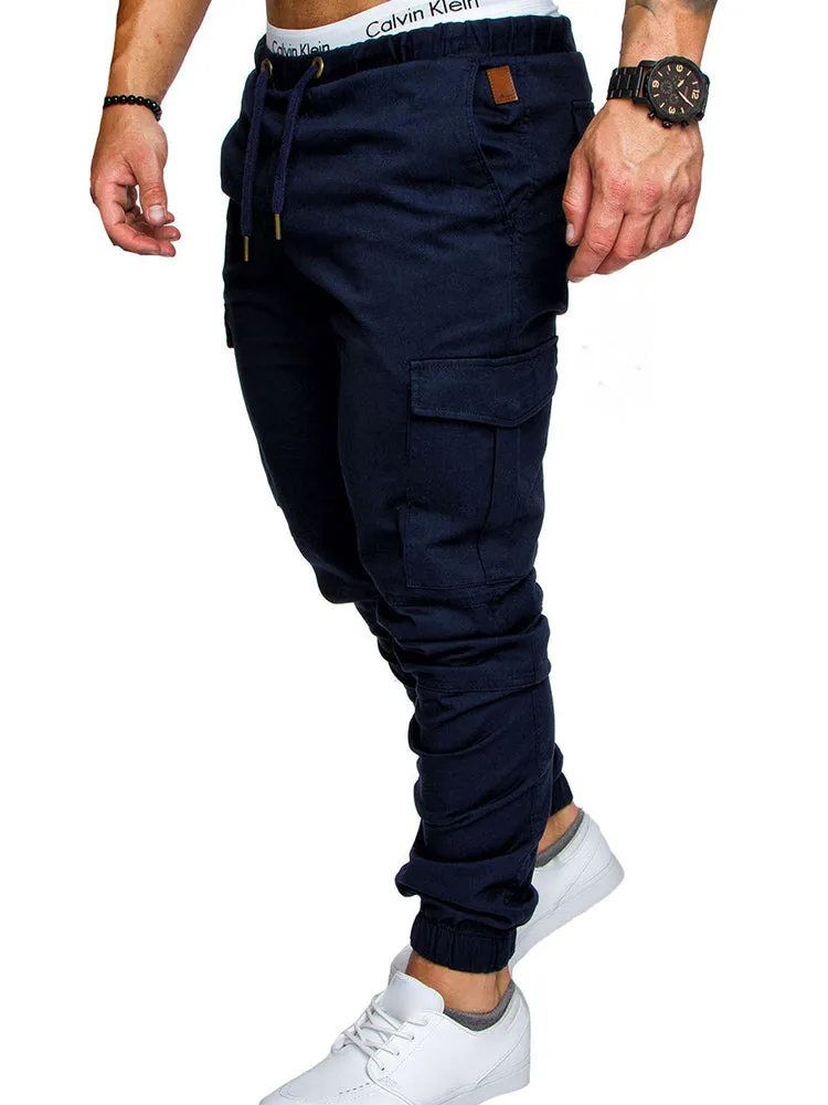 Casual Drawstring Multi-Pocket Jogger