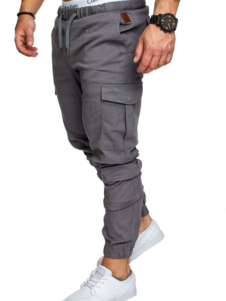 Casual Drawstring Multi-Pocket Jogger