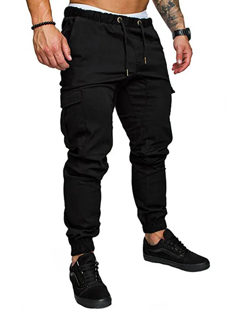 Casual Drawstring Multi-Pocket Jogger