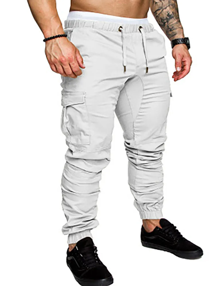 Casual Drawstring Multi-Pocket Jogger