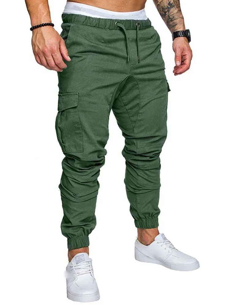Casual Drawstring Multi-Pocket Jogger