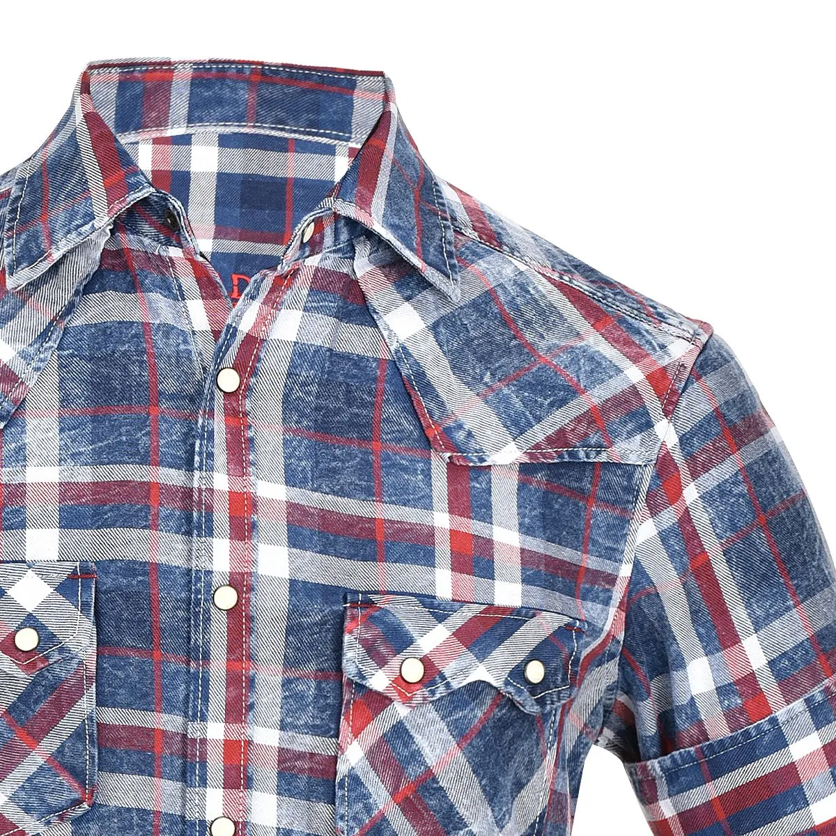 CMRJ450 - Cuadra navy-red cowboy fashion cotton shirt for men