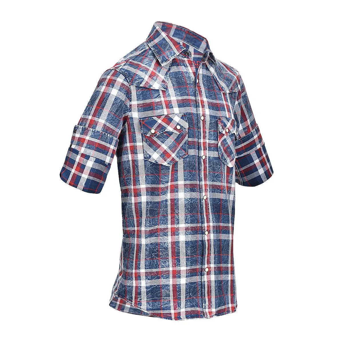 CMRJ450 - Cuadra navy-red cowboy fashion cotton shirt for men