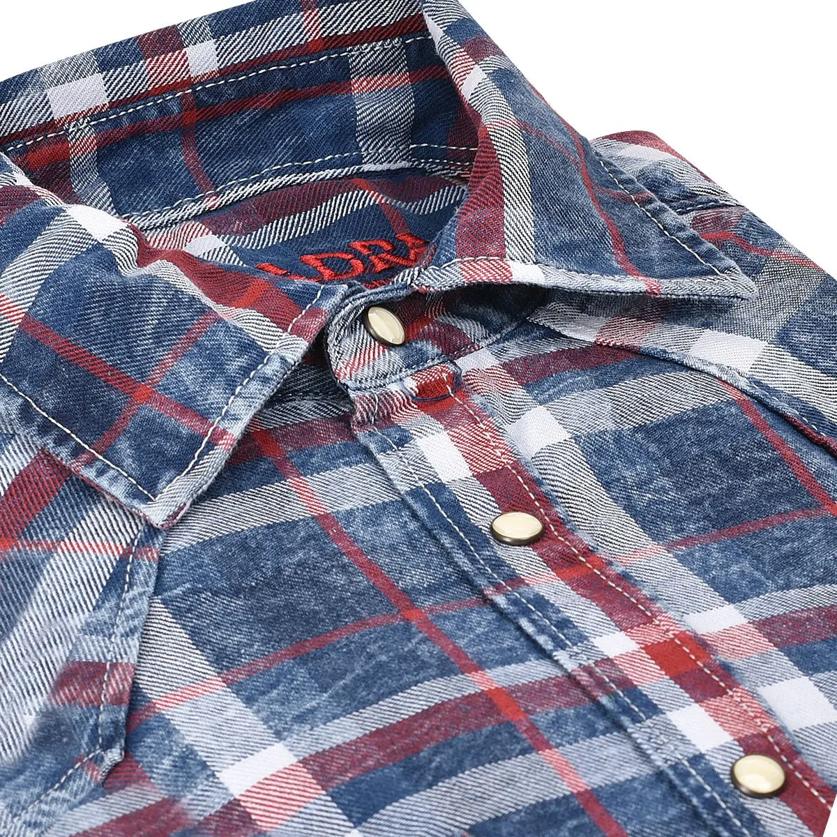 CMRJ450 - Cuadra navy-red cowboy fashion cotton shirt for men