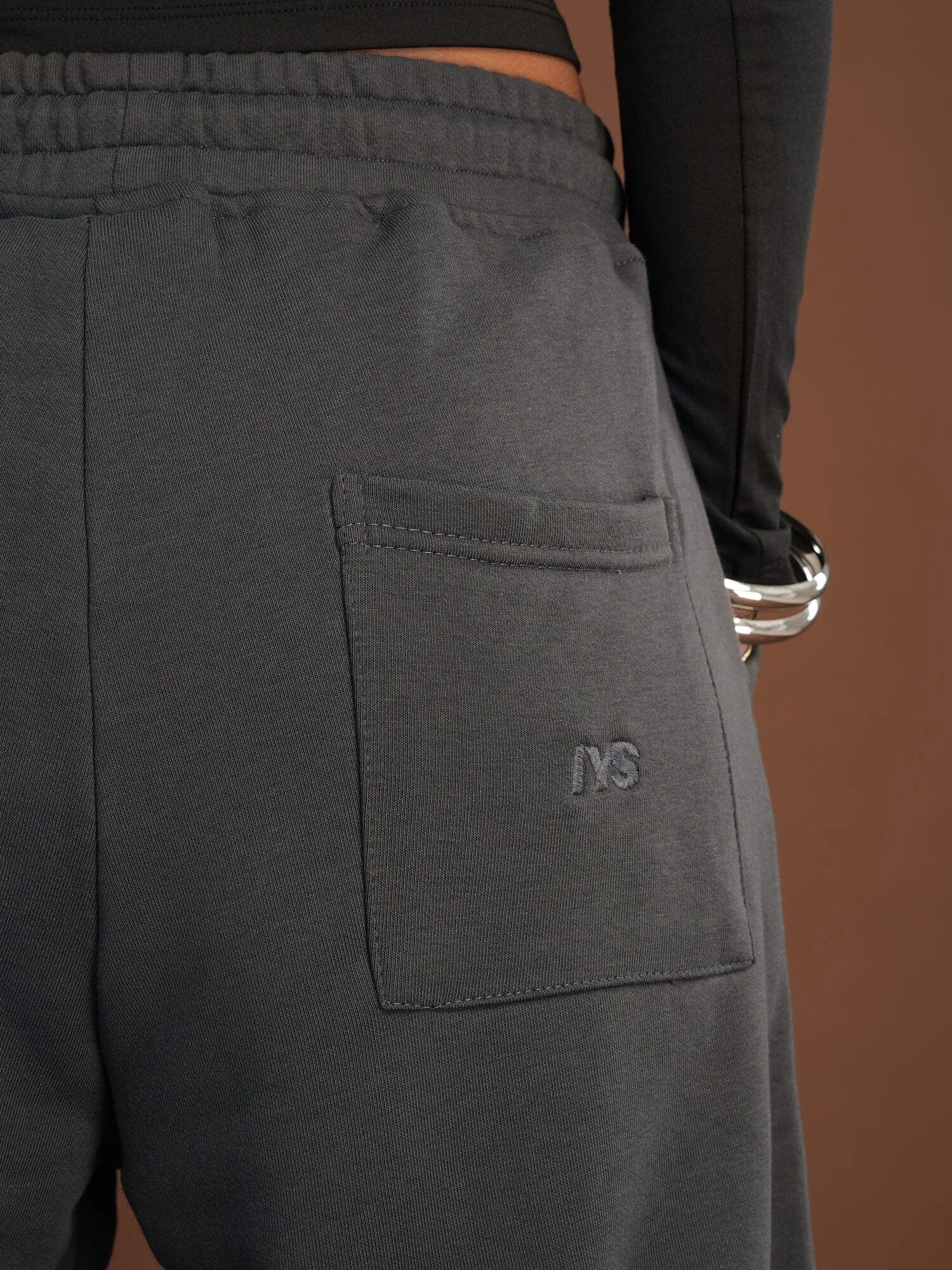 Dark Grey Printed Swants