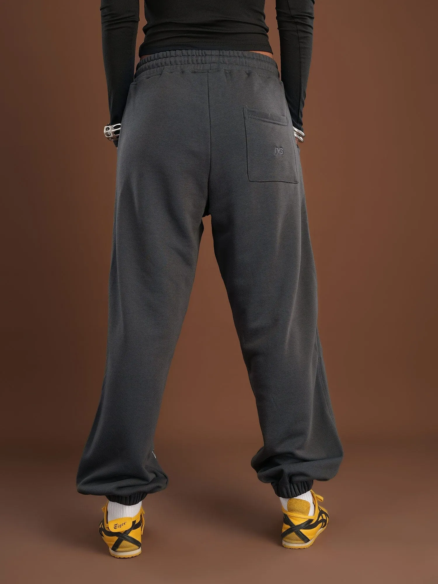 Dark Grey Printed Swants