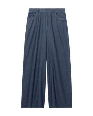 Eileen Fisher Cotton Twill Wide Leg Pant