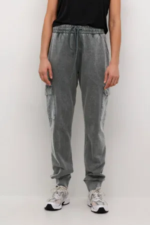 Grey Wash Jersey Cargo Joggers
