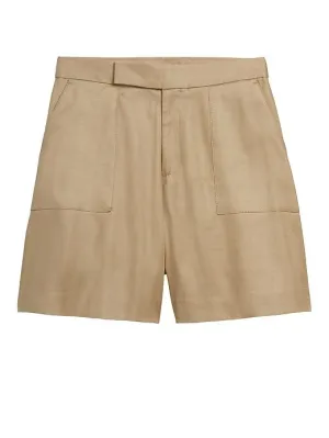 High-Rise 5" Linen-Blend Short in Desert Linen