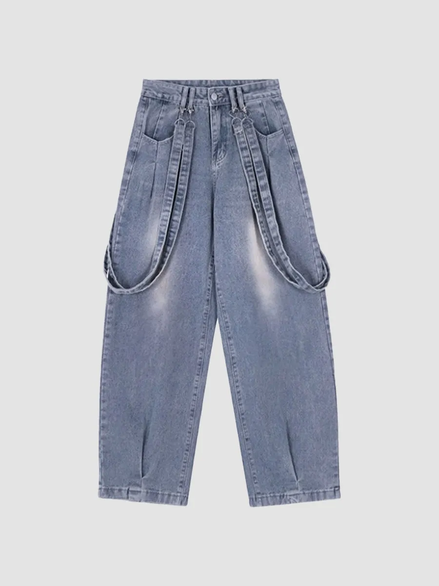 High Waisted Blue Loose Jeans