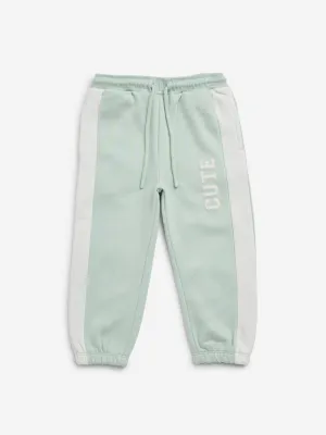 HOP Kids Sage Text Embroidered Mid-Rise Joggers