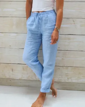 Ivyshape | Belted Linen Pants