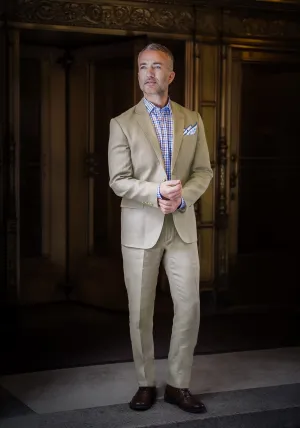 Khaki Linen Suit