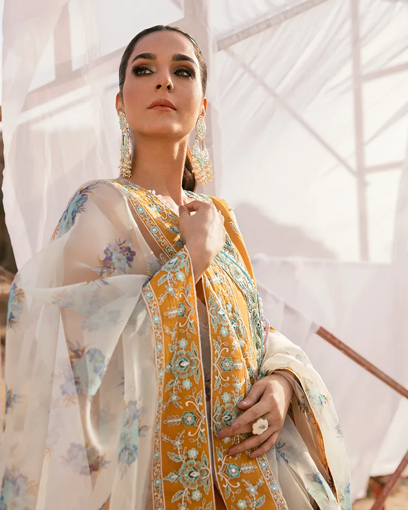 Maria Osama Khan Qamar-09 Pariwash Premium Lawn Collection 2022