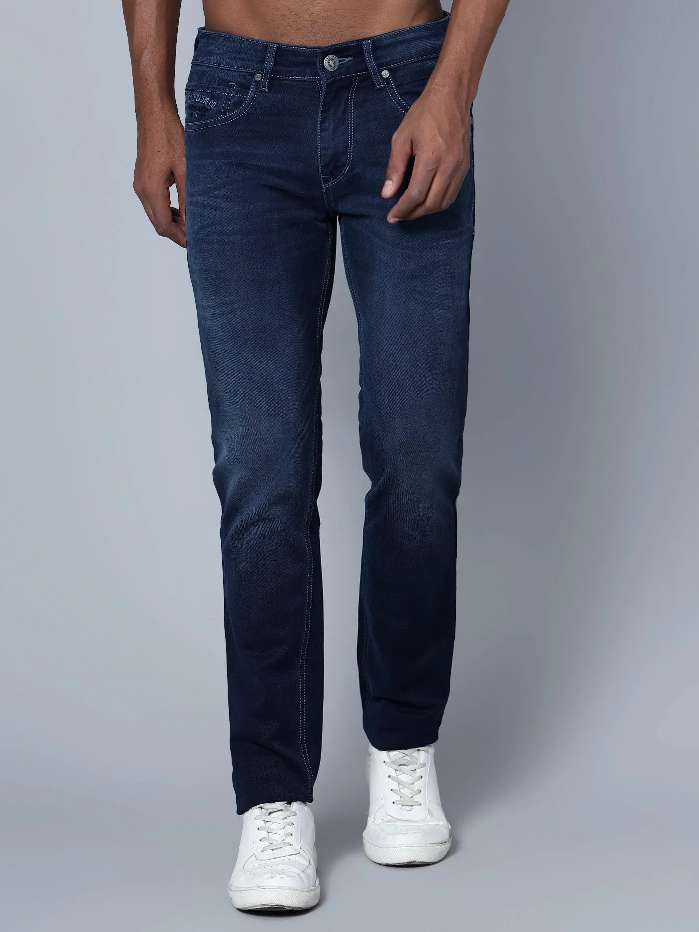 Men's Ultra Narrow fit Medium Fade Dark Blue Jeans