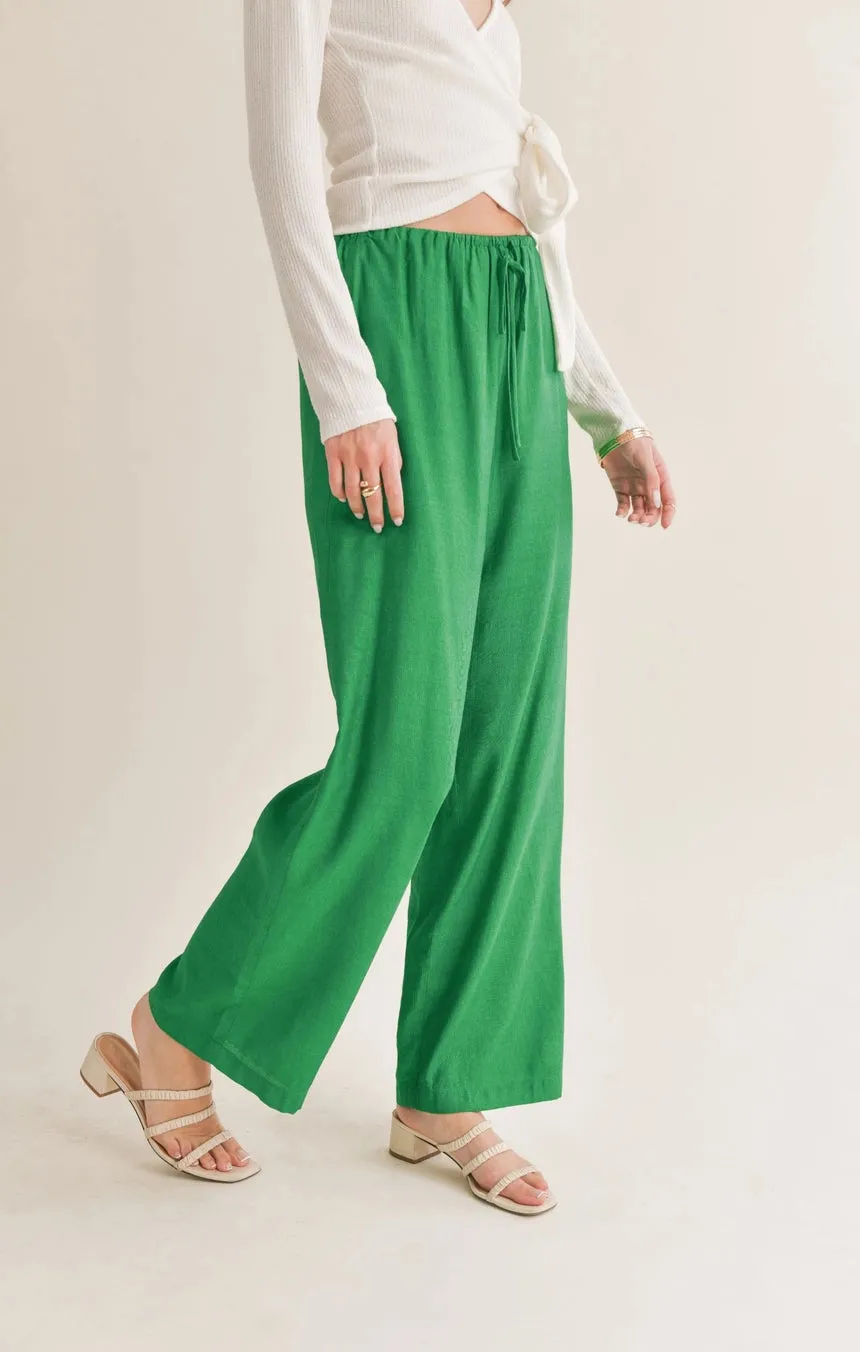 No Envy Tied Waist Wide Leg Pant