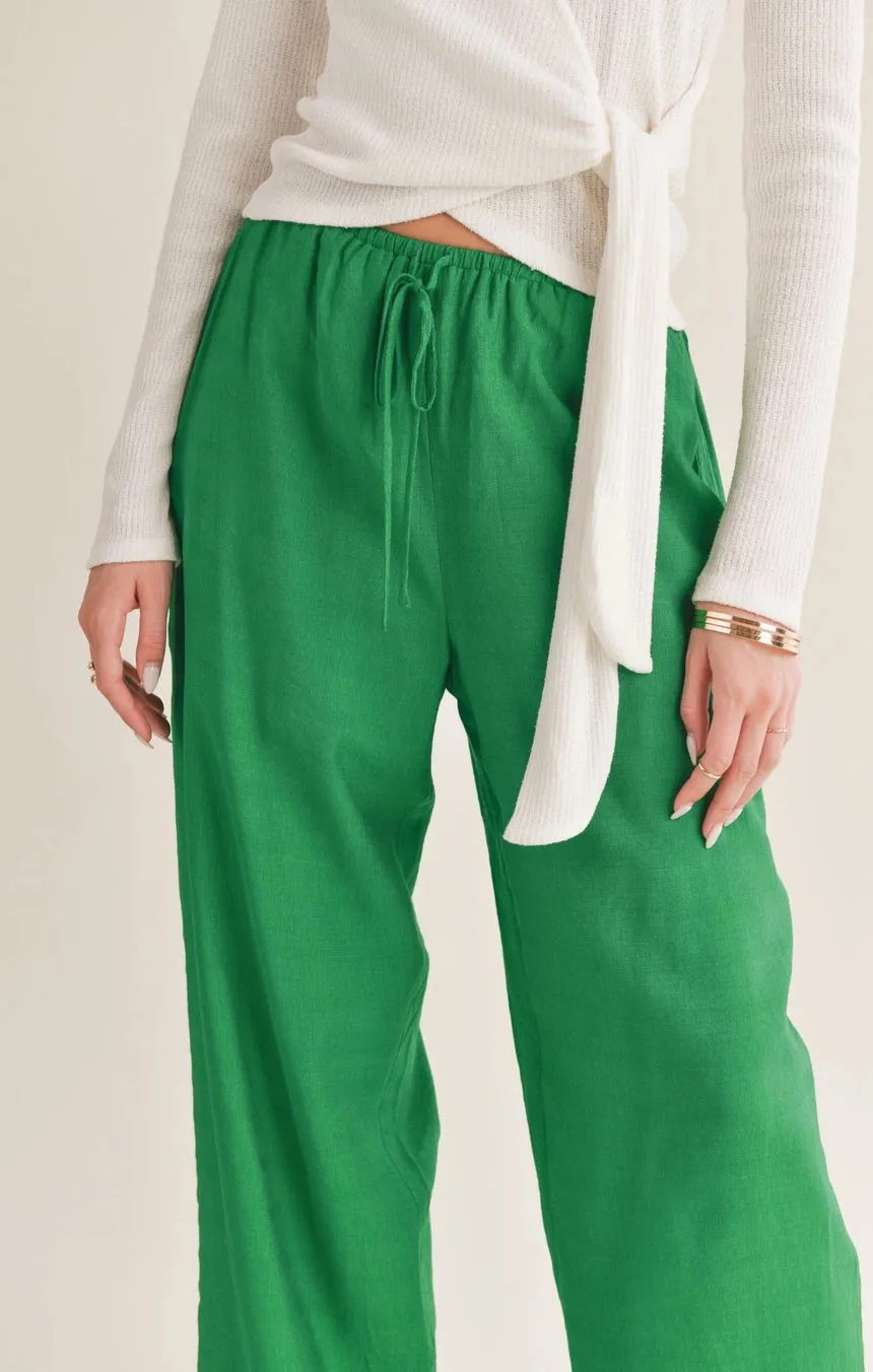 No Envy Tied Waist Wide Leg Pant