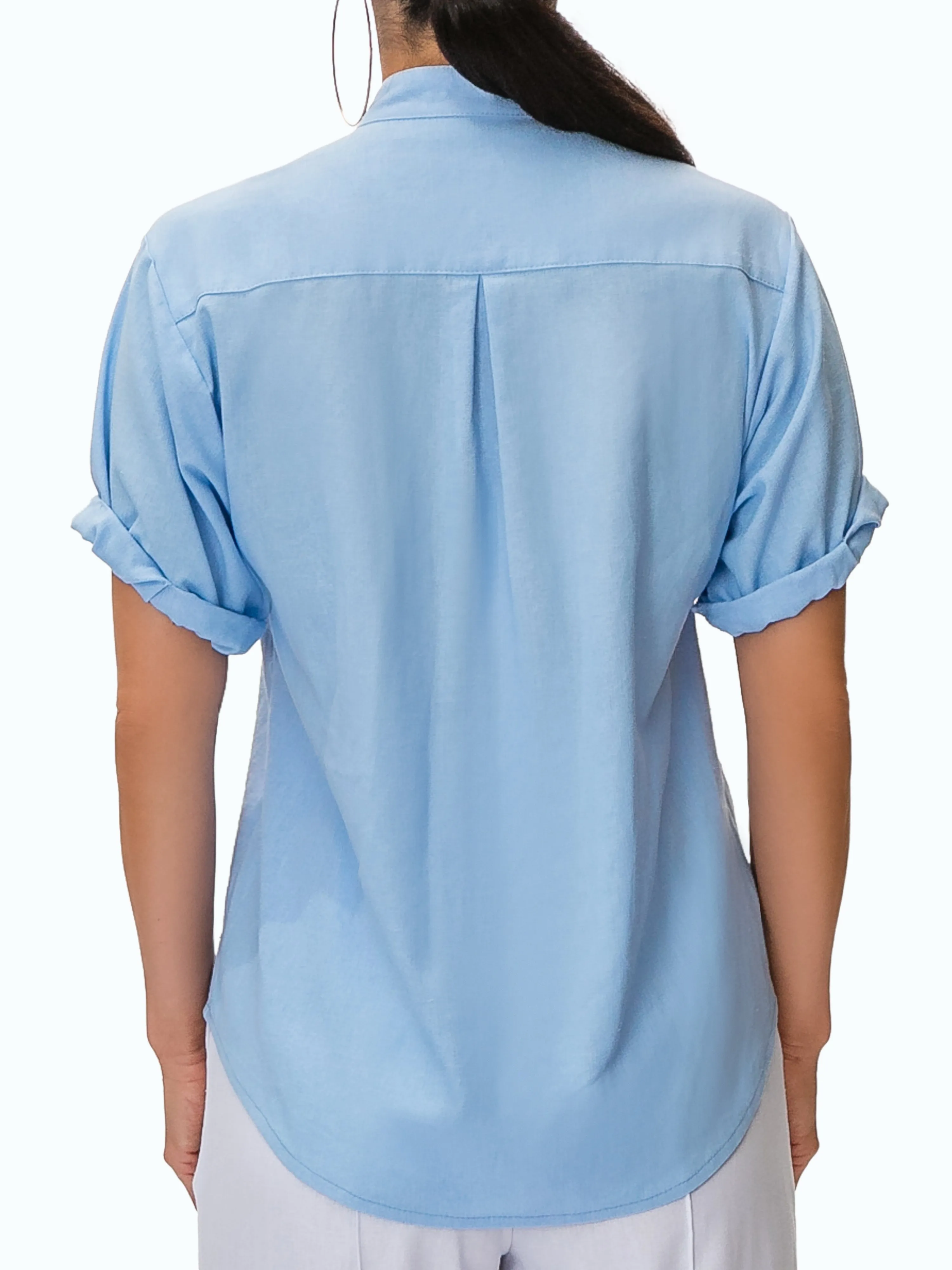 "Hermosa" Rolled Short Sleeve Button-Down Shirt