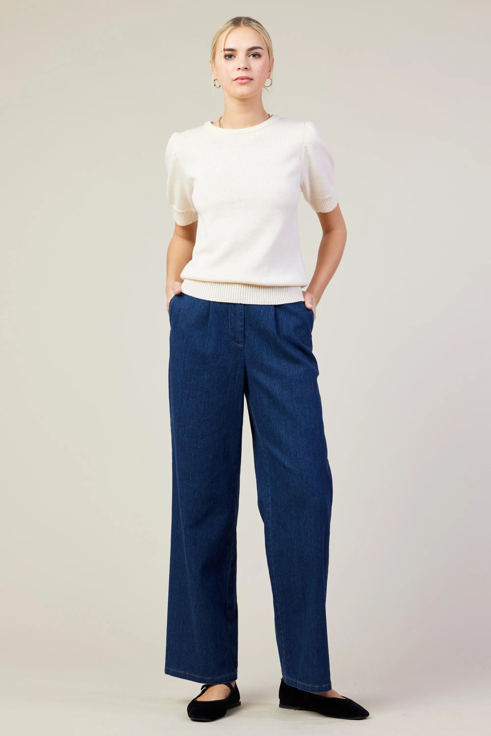 Recycled Yarn Short Sleeve Sweater