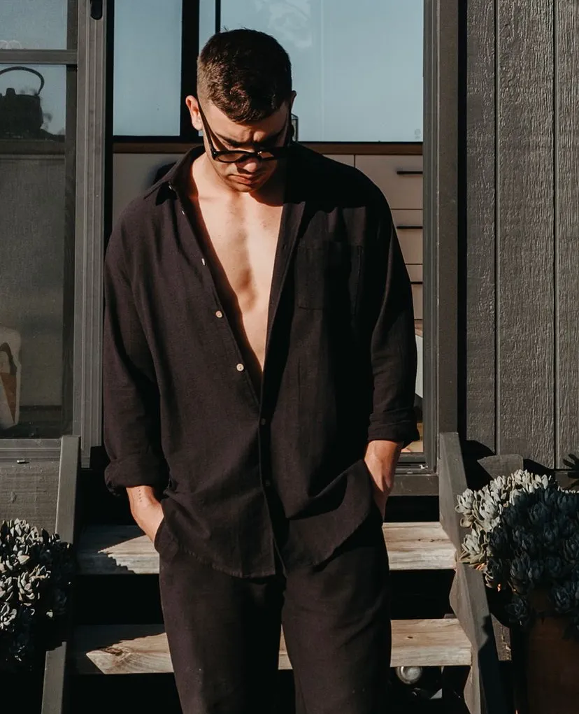 Seaside Linen - Black Sand LS