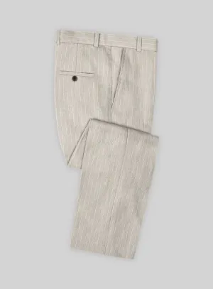 Solbiati Barn Beige Stripe Linen Pants