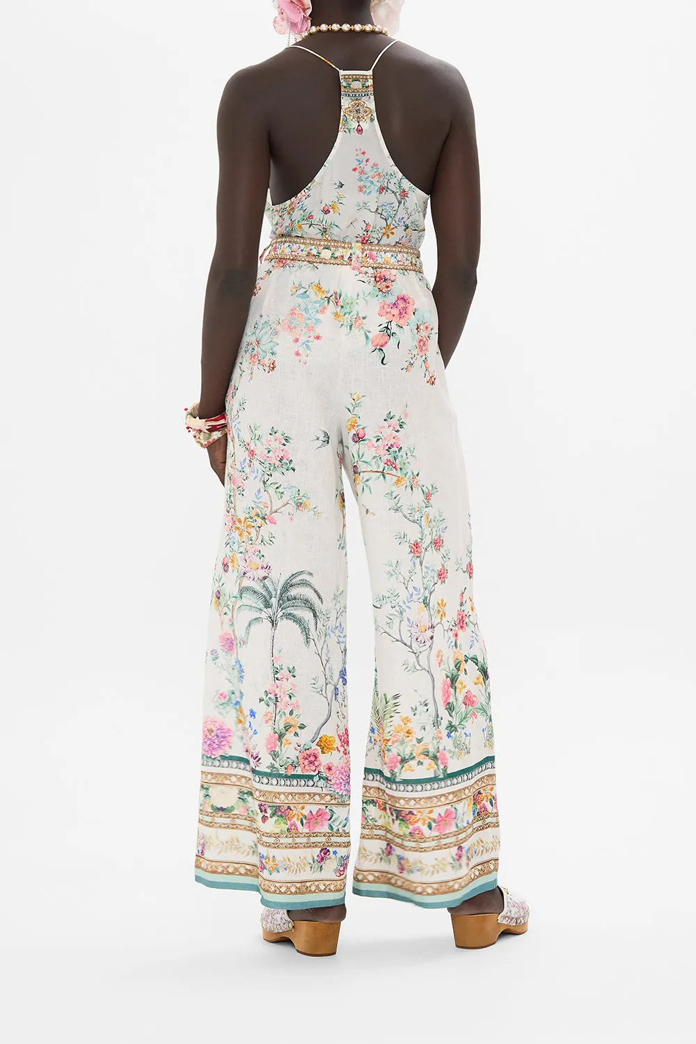 WIDE LEG WAISTED PANT PLUMES AND PARTERRES