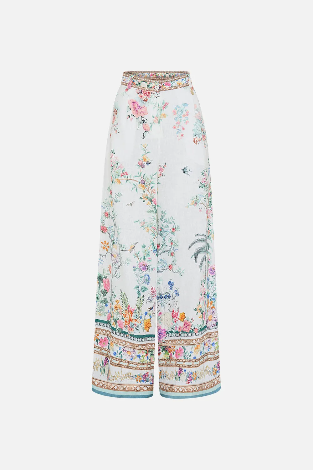 WIDE LEG WAISTED PANT PLUMES AND PARTERRES