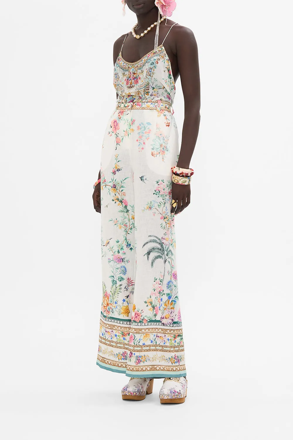 WIDE LEG WAISTED PANT PLUMES AND PARTERRES