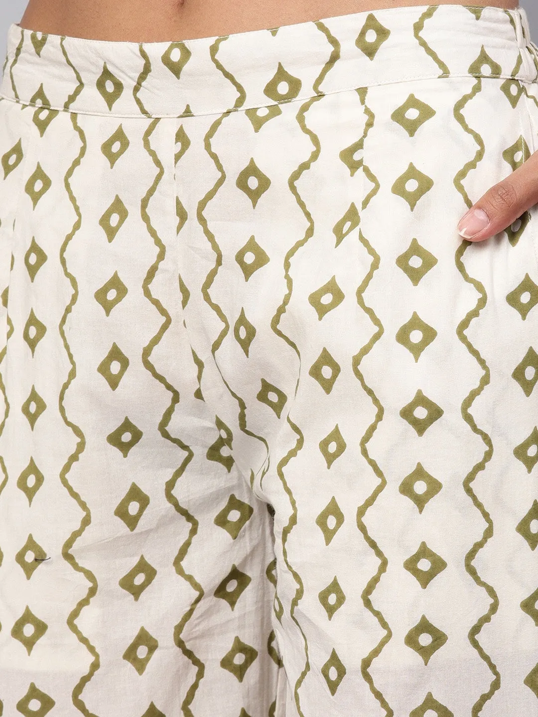 Women Mustard Yellow & Off-White Printed Dupatta Set