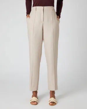 Women's Harper Crop Linen Pants Oat Brown