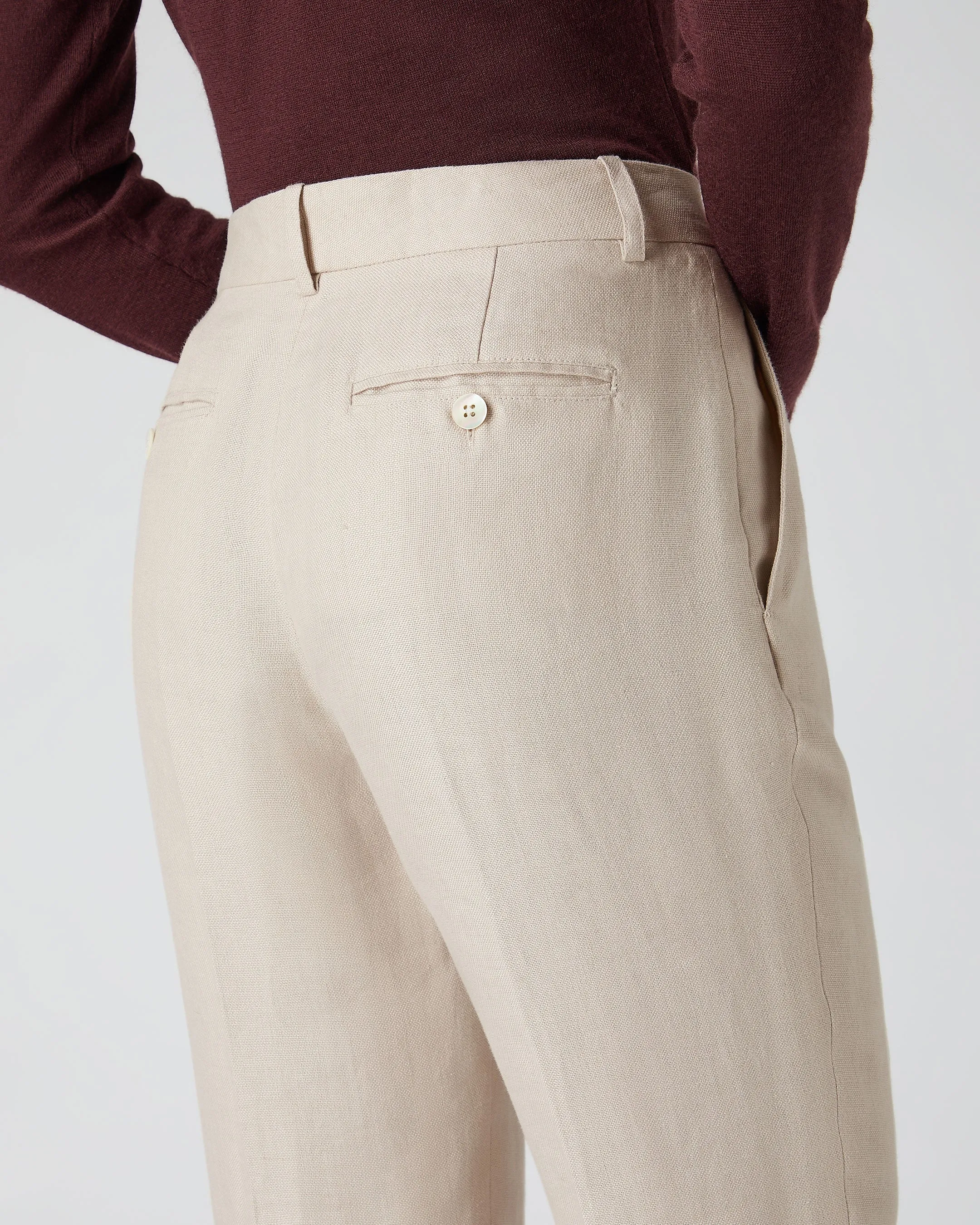 Women's Harper Crop Linen Pants Oat Brown