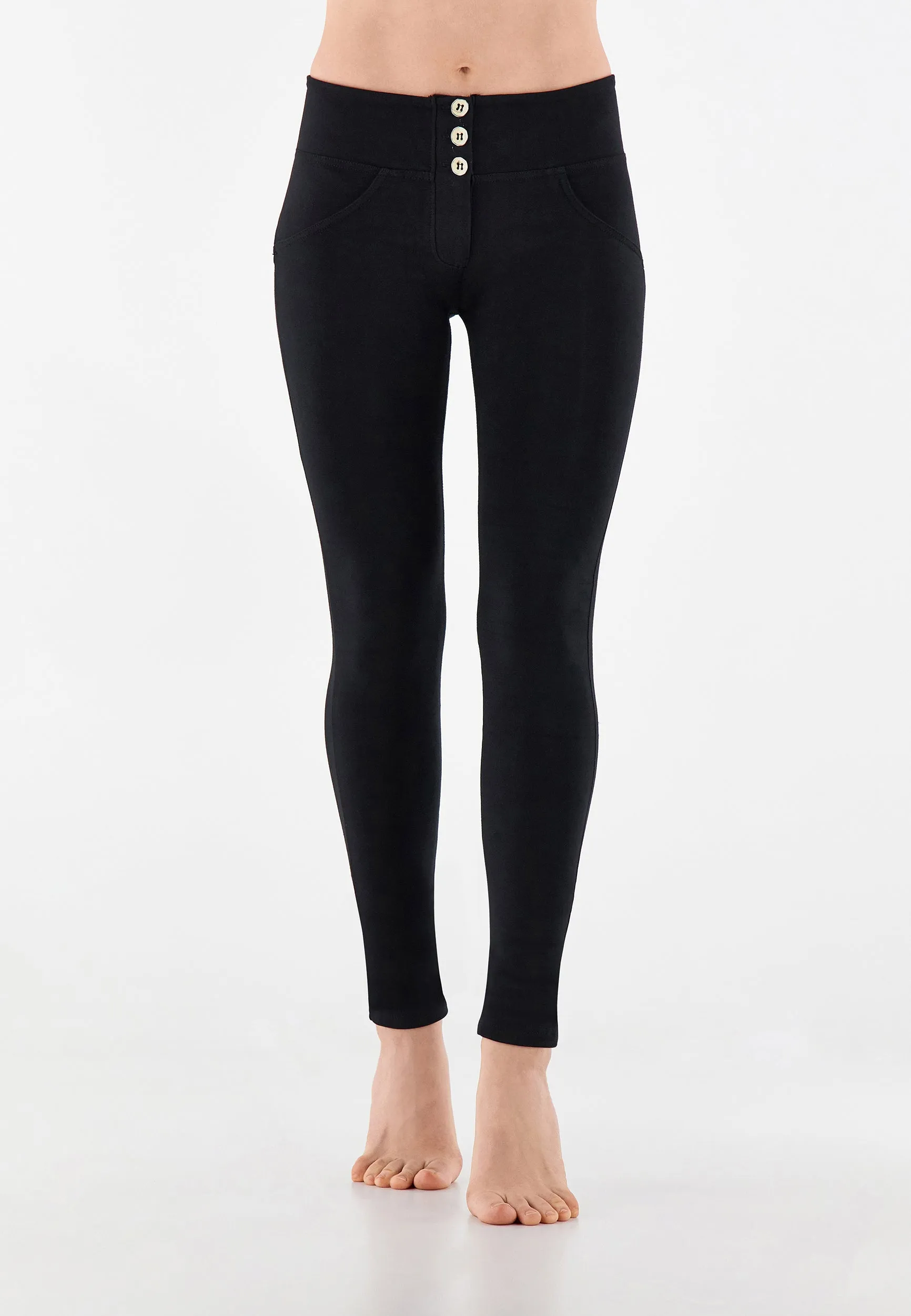 (WRUP1MC001ORG-N) Katoenen Mid Waist WR.UP® met Knoop Sluiting