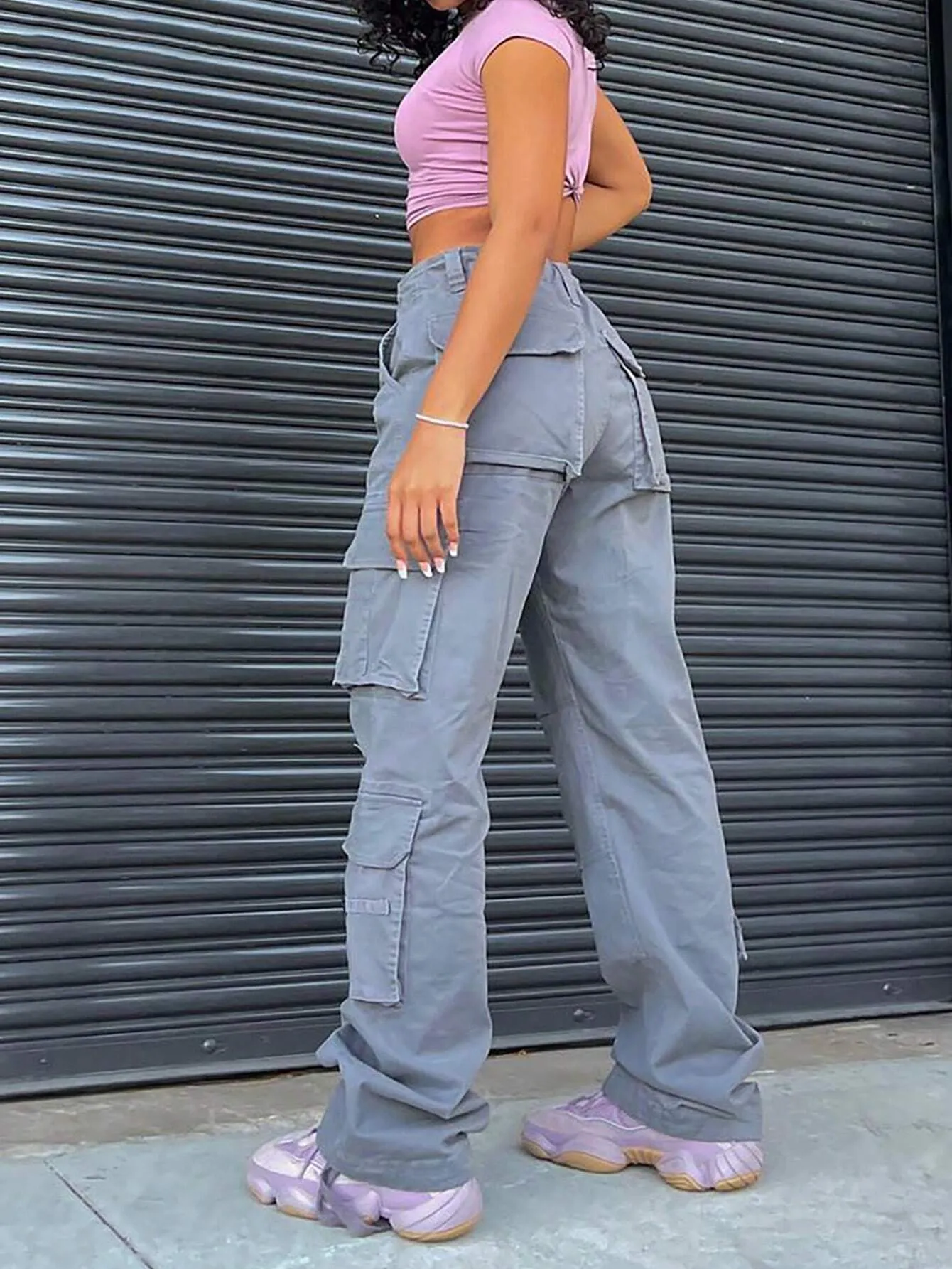 Zipper Flap Pocket Side Cargo Pant